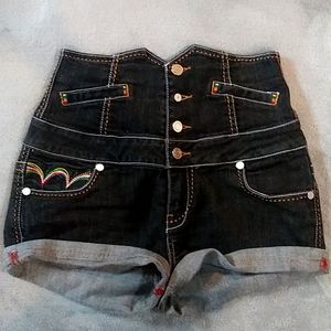 COOGI high waist denim shorts
